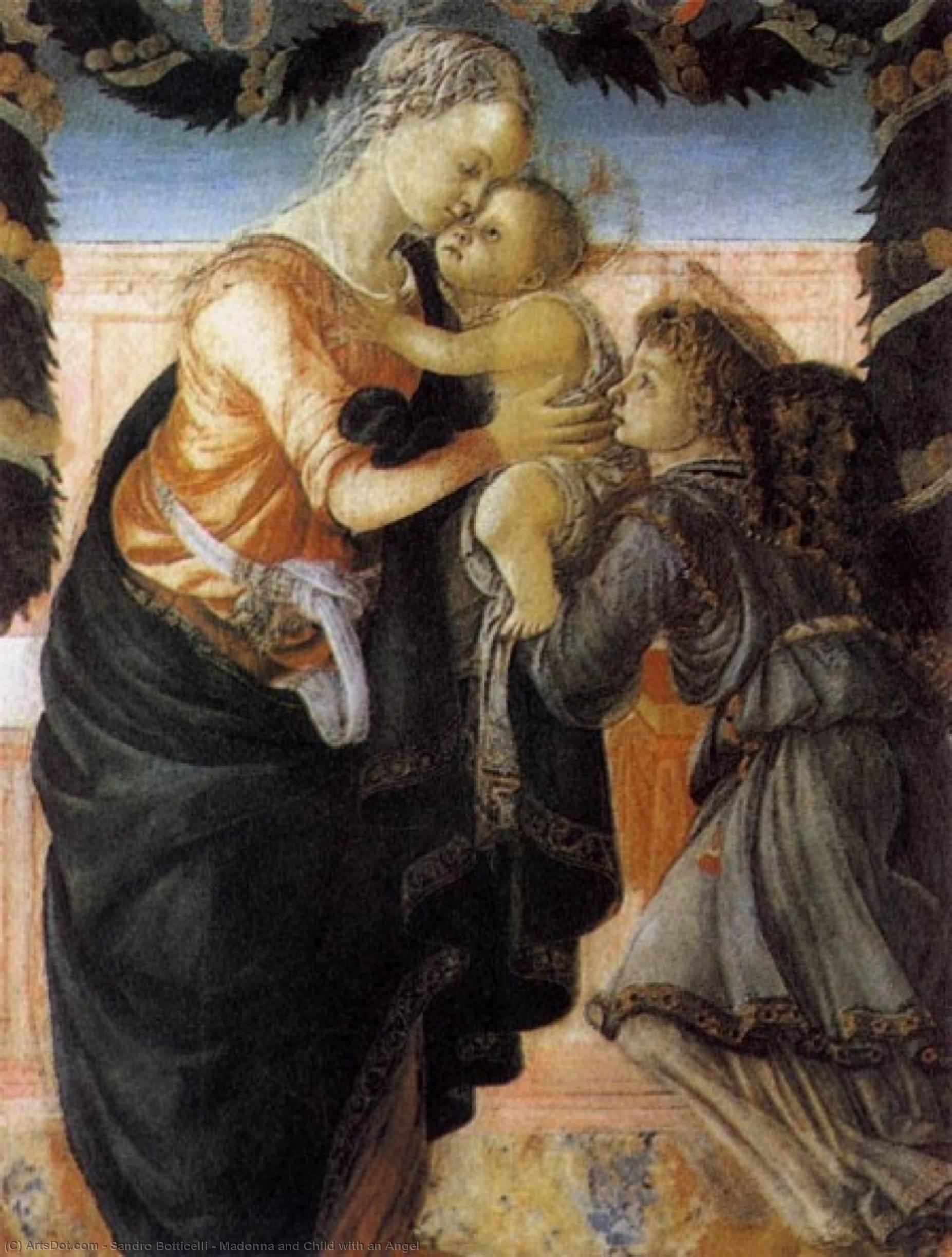 Wikioo.org - สารานุกรมวิจิตรศิลป์ - จิตรกรรม Sandro Botticelli - Madonna and Child with an Angel