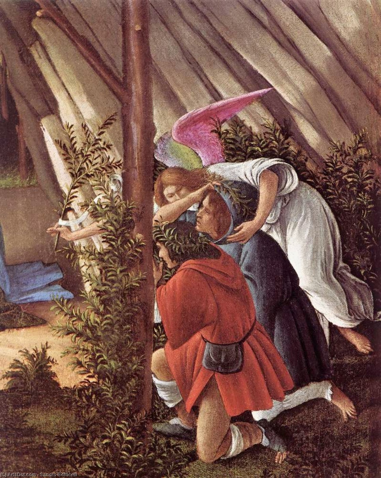 WikiOO.org - Enciclopedia of Fine Arts - Pictura, lucrări de artă Sandro Botticelli - The Mystical Nativity (detail)