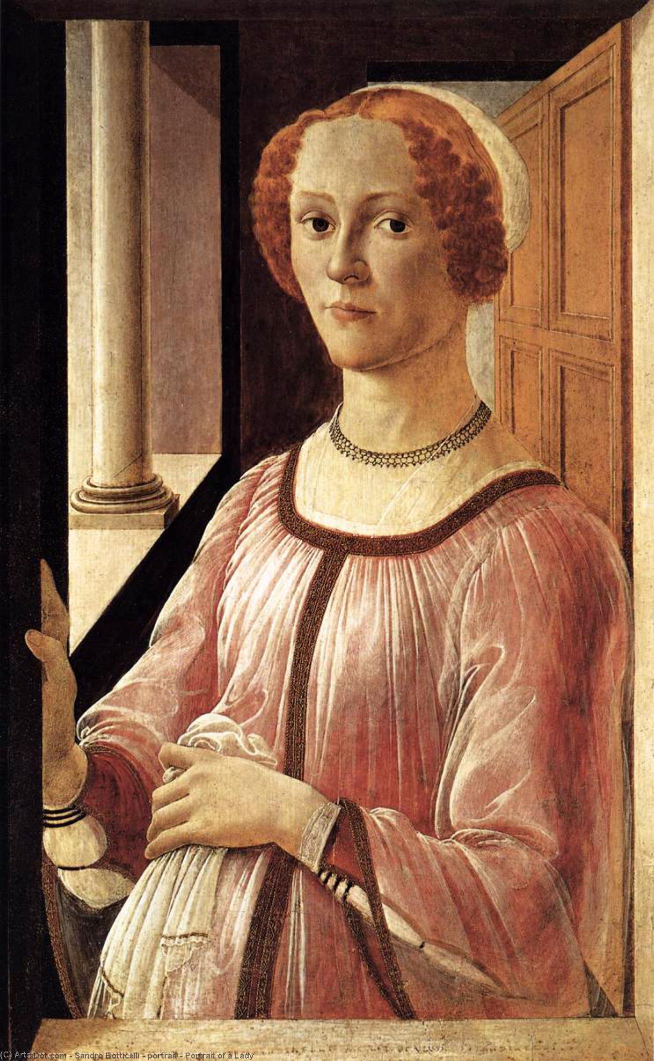 Wikioo.org - The Encyclopedia of Fine Arts - Painting, Artwork by Sandro Botticelli - portrait - Portrait of a Lady