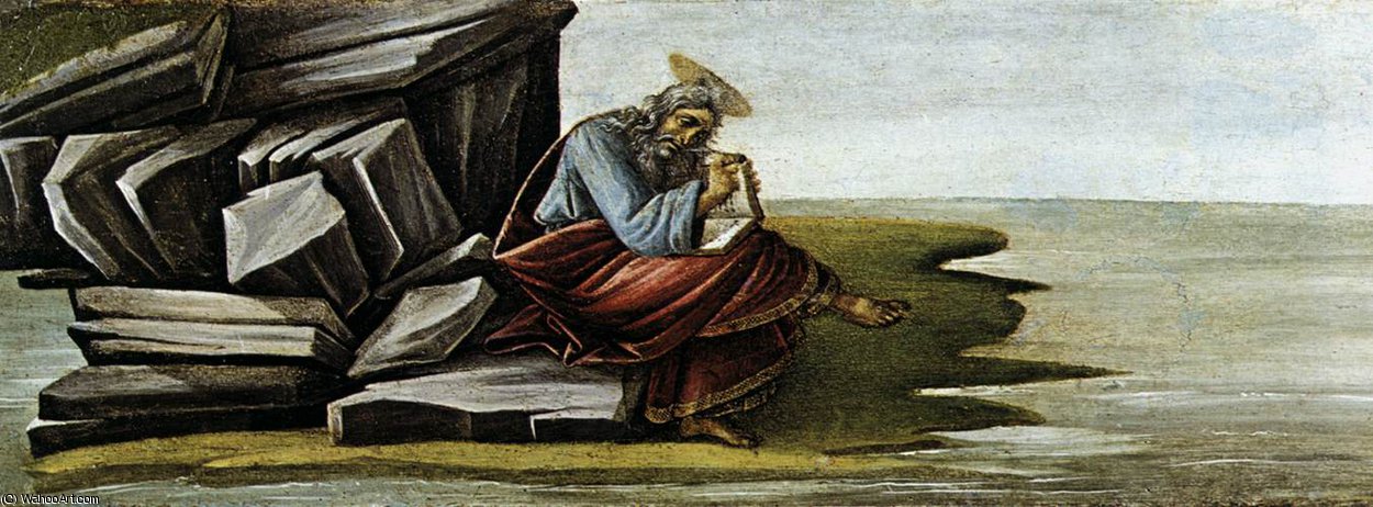 Wikioo.org - The Encyclopedia of Fine Arts - Painting, Artwork by Sandro Botticelli - SanMarco - St John on Patmos