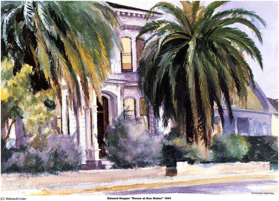 Wikioo.org – L'Enciclopedia delle Belle Arti - Pittura, Opere di Edward Hopper - Casa a San Mateo