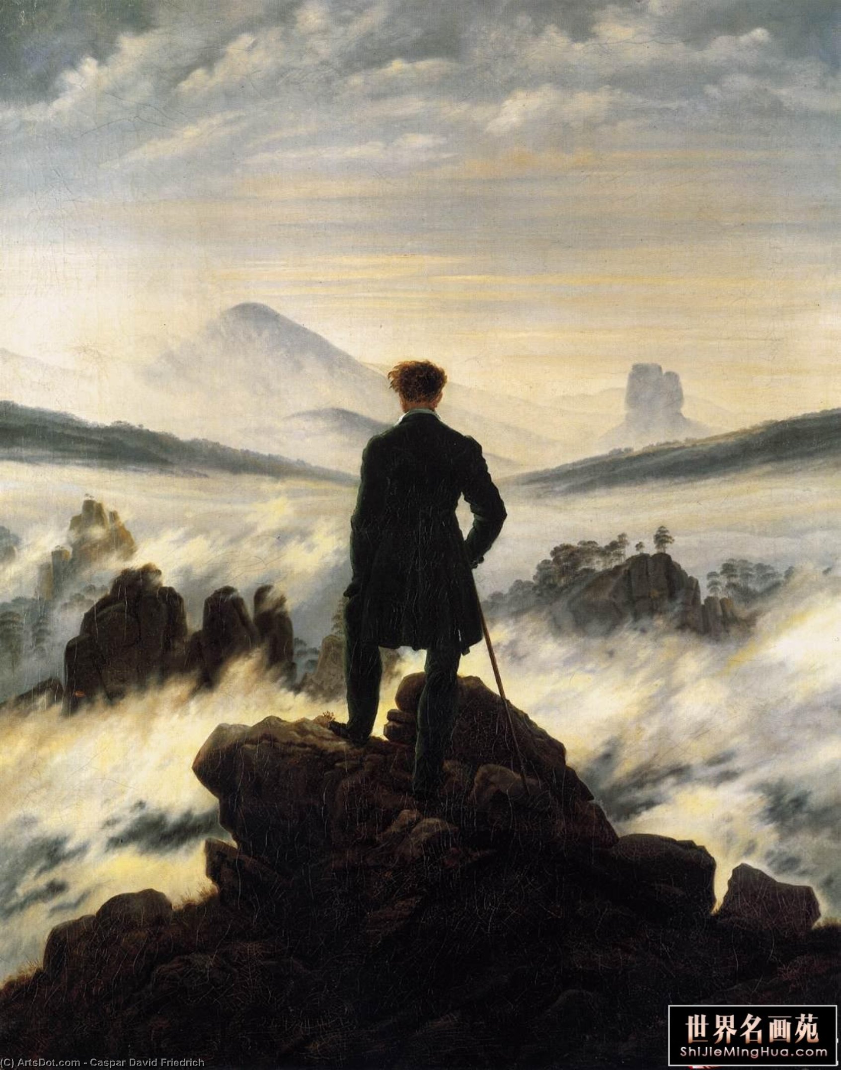 WikiOO.org - אנציקלופדיה לאמנויות יפות - ציור, יצירות אמנות Caspar David Friedrich - Wanderer above the Mists