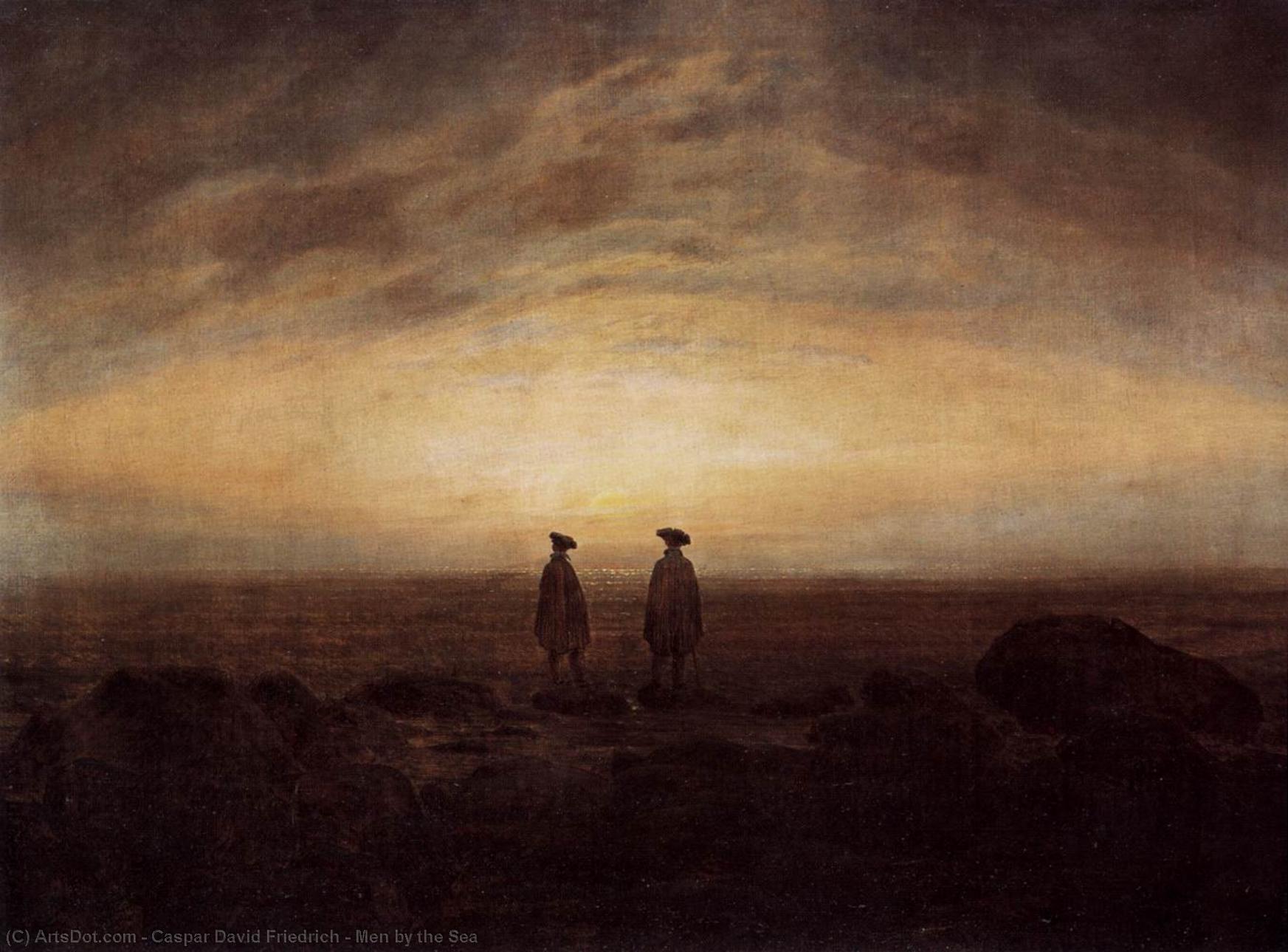 Wikioo.org - The Encyclopedia of Fine Arts - Painting, Artwork by Caspar David Friedrich - Men by the Sea