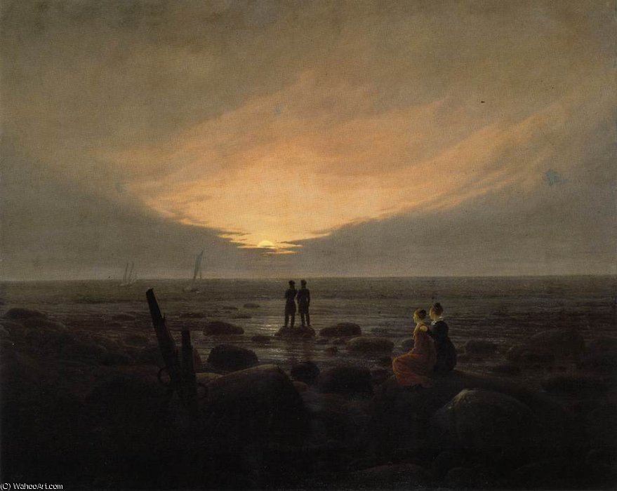 Wikioo.org - The Encyclopedia of Fine Arts - Painting, Artwork by Caspar David Friedrich - by the Sea
