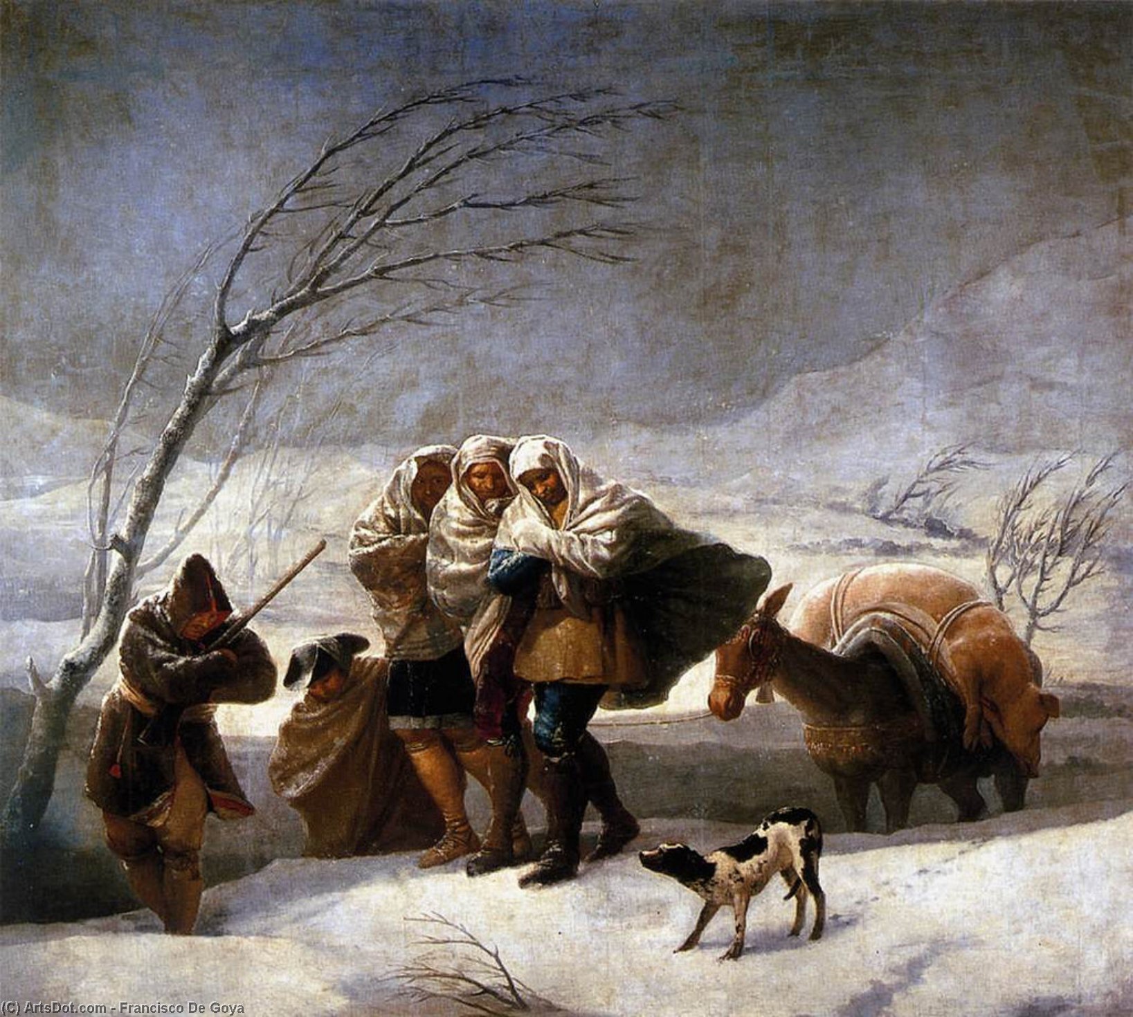 Wikioo.org - Die Enzyklopädie bildender Kunst - Malerei, Kunstwerk von Francisco De Goya - Der Schneesturm