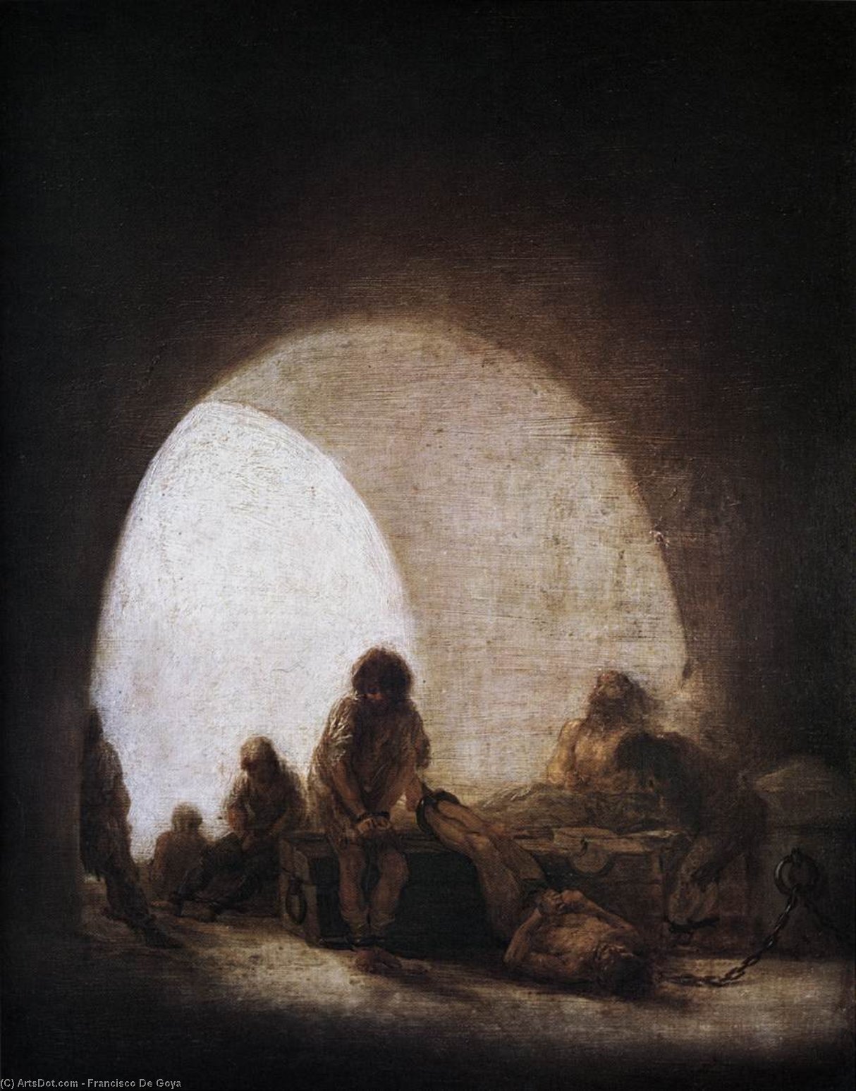Wikioo.org - The Encyclopedia of Fine Arts - Painting, Artwork by Francisco De Goya - A Prison Scene