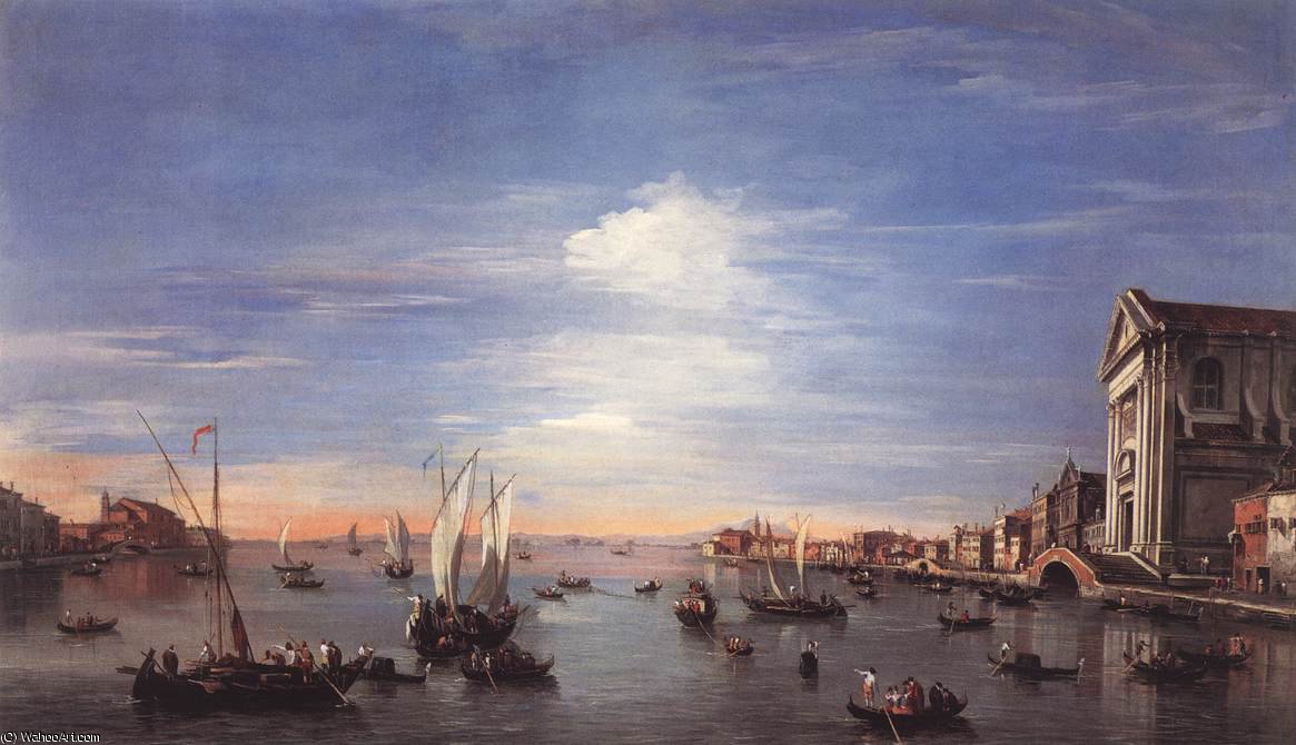 Wikioo.org - The Encyclopedia of Fine Arts - Painting, Artwork by Francesco Lazzaro Guardi - The Giudecca Canal with the Zattere