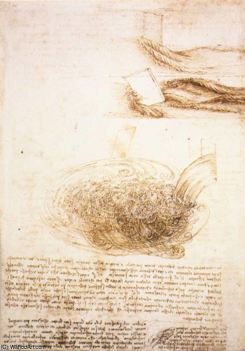 Wikioo.org - The Encyclopedia of Fine Arts - Painting, Artwork by Leonardo Da Vinci - engineering-Studies of water