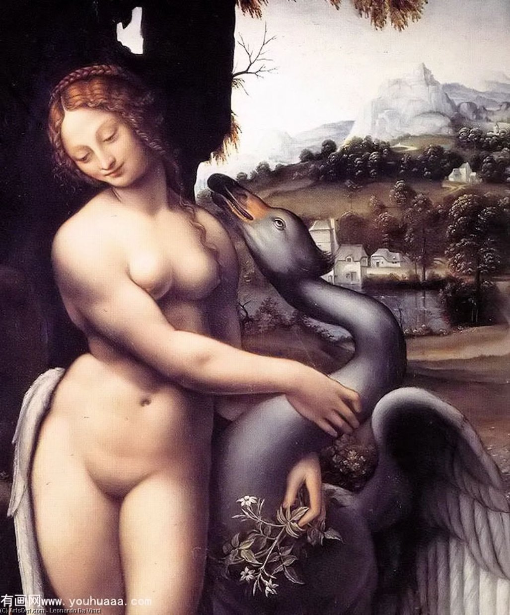 Wikioo.org - The Encyclopedia of Fine Arts - Painting, Artwork by Leonardo Da Vinci - workshop works-Leda (detail)