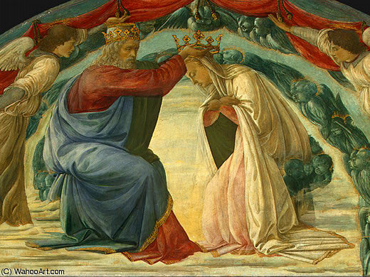 WikiOO.org - 백과 사전 - 회화, 삽화 Filippino Lippi - Coronation of the Virgin (detail)