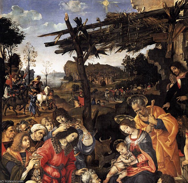 WikiOO.org - دایره المعارف هنرهای زیبا - نقاشی، آثار هنری Filippino Lippi - of the Magi (detail)