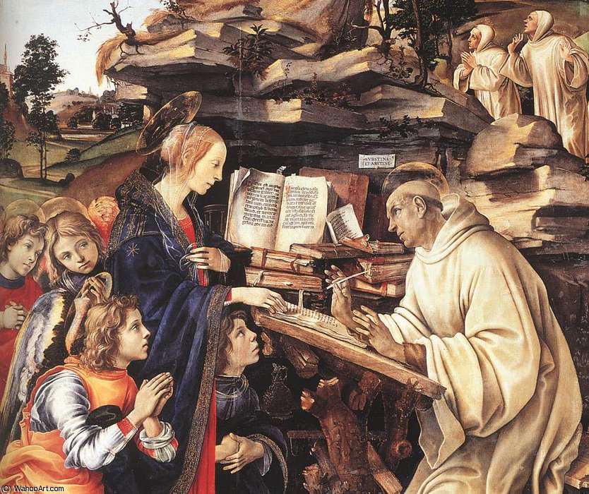 WikiOO.org – 美術百科全書 - 繪畫，作品 Filippino Lippi - 处女的 到  圣  伯纳德  详细