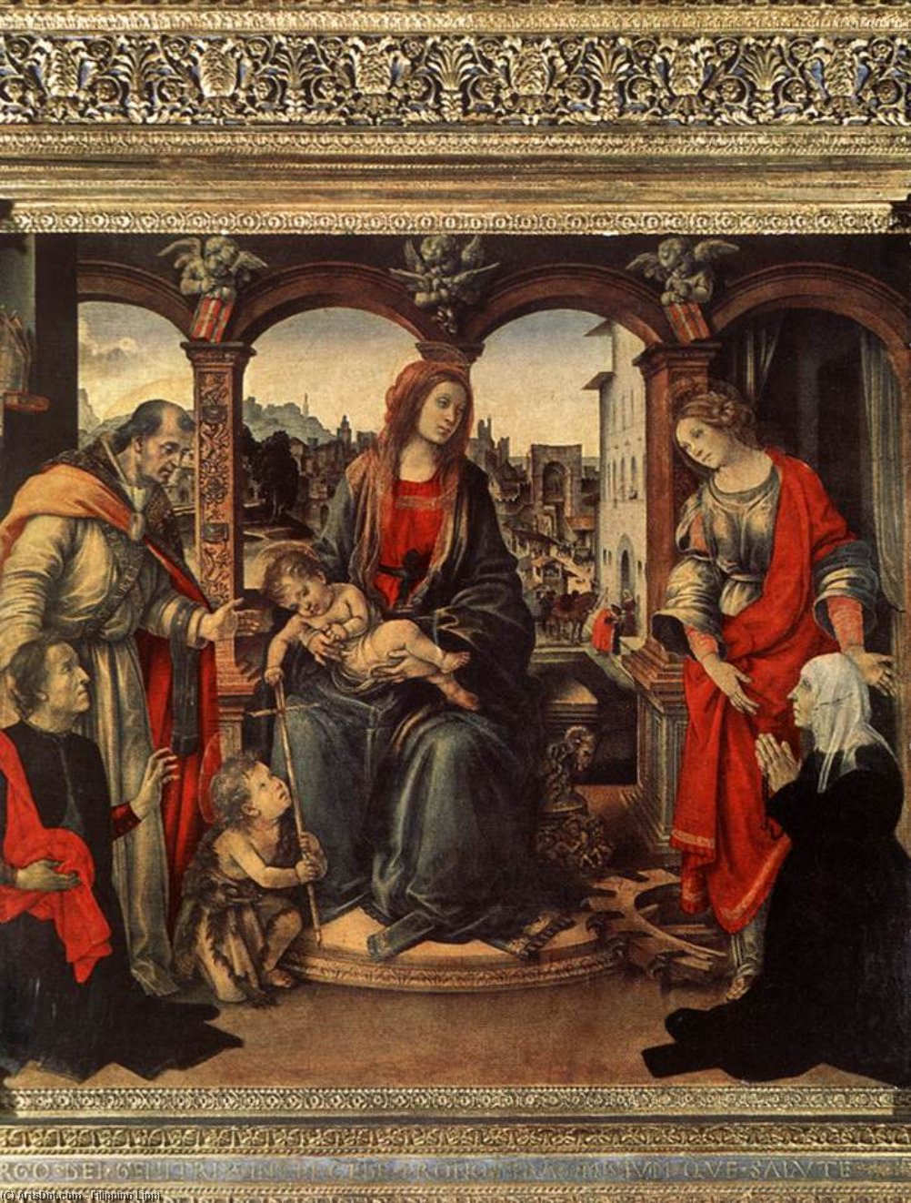 Wikioo.org - สารานุกรมวิจิตรศิลป์ - จิตรกรรม Filippino Lippi - with Child and Saints