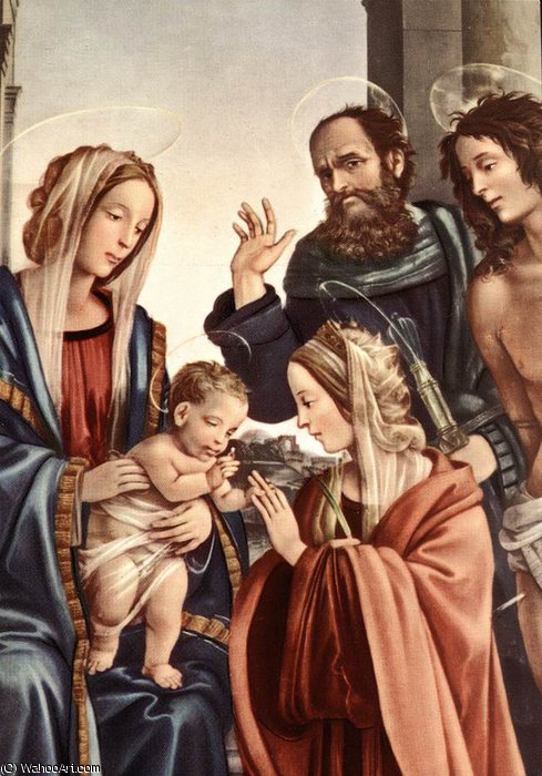 WikiOO.org – 美術百科全書 - 繪畫，作品 Filippino Lippi - 婚姻 圣  凯瑟琳  详细