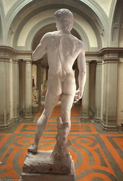 WikiOO.org - Εγκυκλοπαίδεια Καλών Τεχνών - Ζωγραφική, έργα τέχνης Michelangelo Buonarroti - David - David (rear view)