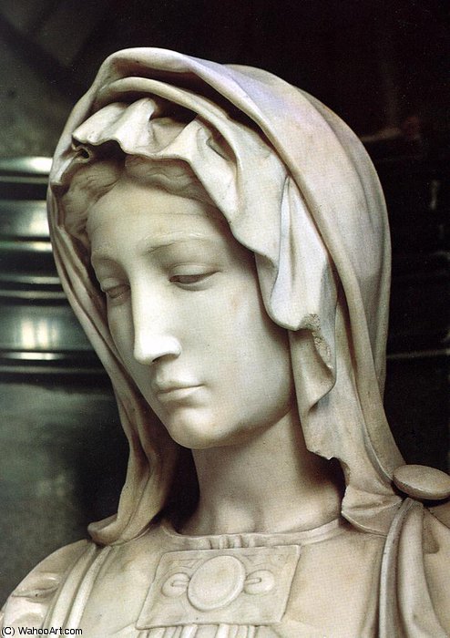 WikiOO.org - אנציקלופדיה לאמנויות יפות - ציור, יצירות אמנות Michelangelo Buonarroti - until Madonna and Child (detail)