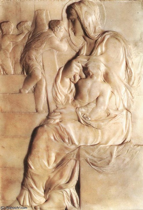 Wikioo.org - สารานุกรมวิจิตรศิลป์ - จิตรกรรม Michelangelo Buonarroti - until Madonna of the Stairs