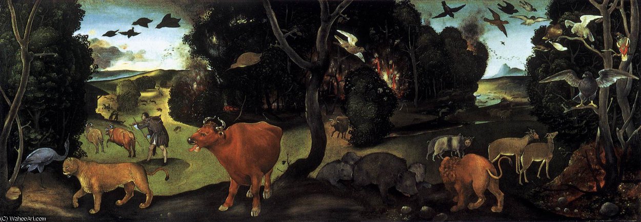 Wikioo.org - The Encyclopedia of Fine Arts - Painting, Artwork by Piero Di Cosimo (Piero Di Lorenzo) - allegory - Forest Fire