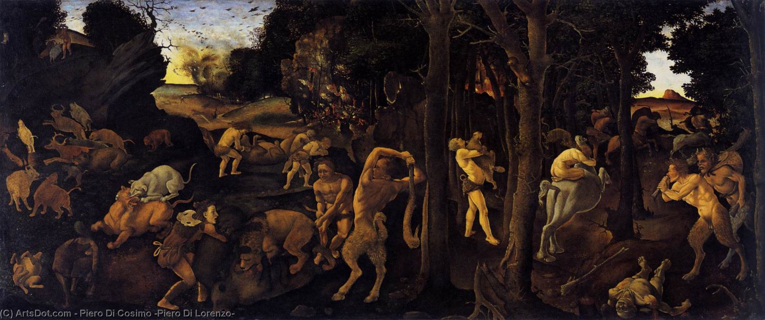 Wikioo.org - The Encyclopedia of Fine Arts - Painting, Artwork by Piero Di Cosimo (Piero Di Lorenzo) - allegory - Hunting Scene