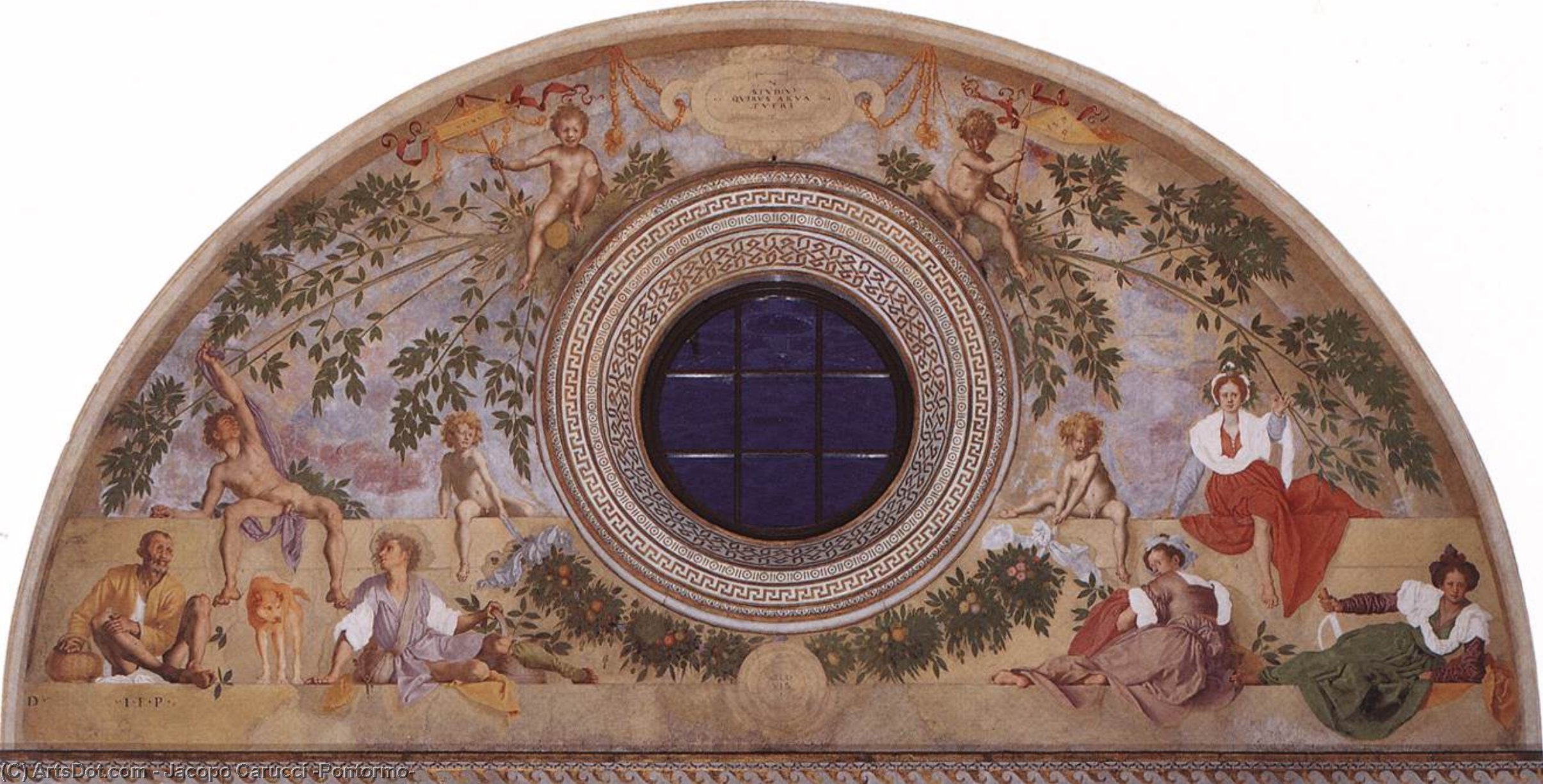 Wikioo.org – L'Encyclopédie des Beaux Arts - Peinture, Oeuvre de Jacopo Carucci (Pontormo) - villa médicis - vertumne et pomone