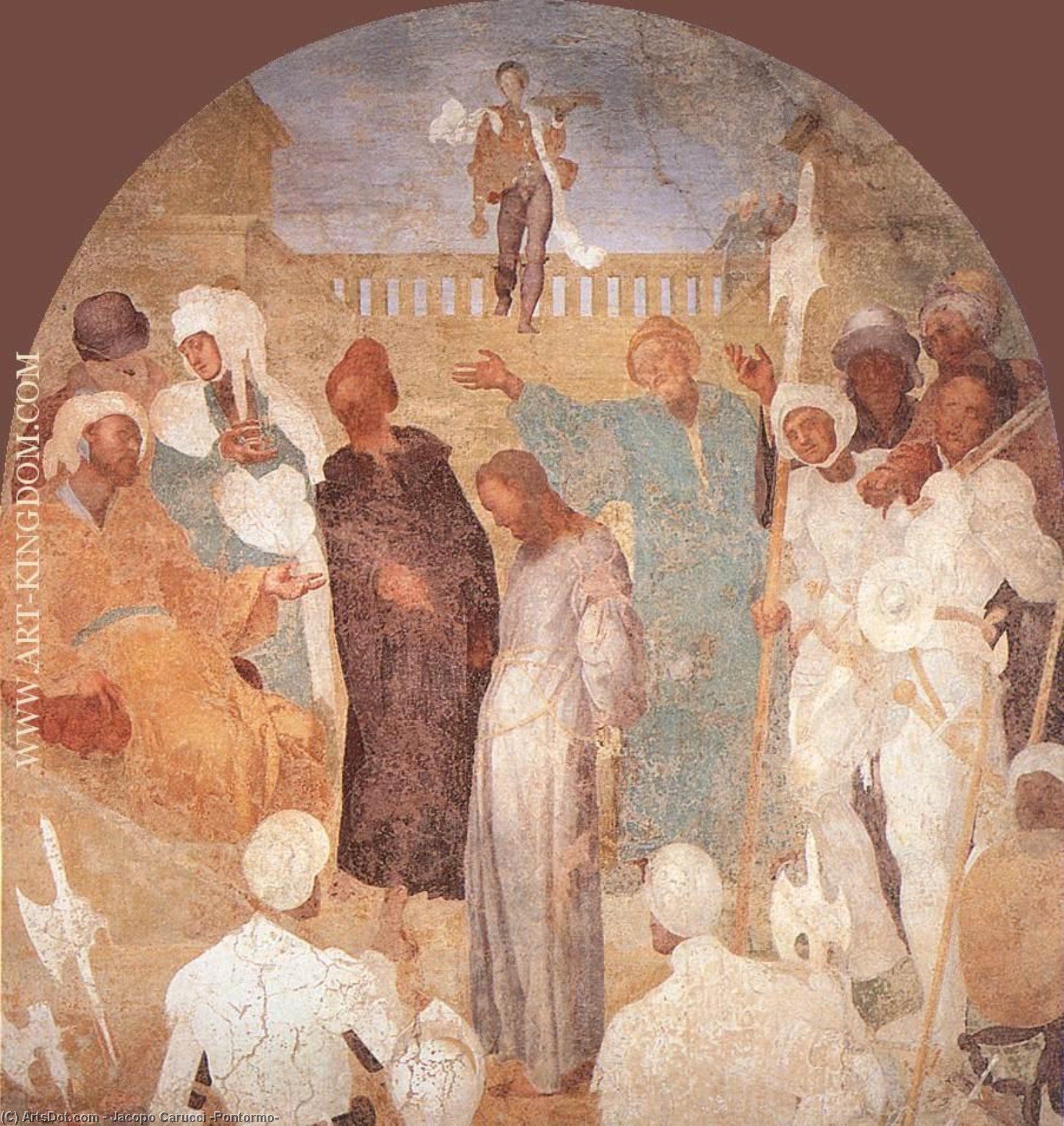 WikiOO.org - Encyclopedia of Fine Arts - Festés, Grafika Jacopo Carucci (Pontormo) - Christ before Pilate