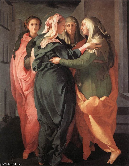 WikiOO.org - אנציקלופדיה לאמנויות יפות - ציור, יצירות אמנות Jacopo Carucci (Pontormo) - Visitation