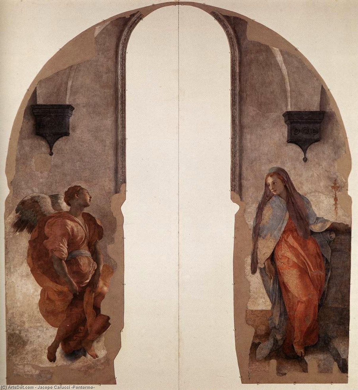 Wikioo.org - The Encyclopedia of Fine Arts - Painting, Artwork by Jacopo Carucci (Pontormo) - annunciation