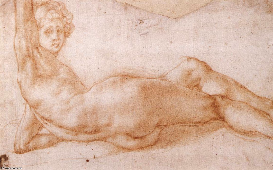Wikioo.org – La Enciclopedia de las Bellas Artes - Pintura, Obras de arte de Jacopo Carucci (Pontormo) - Figura Hermafrodita