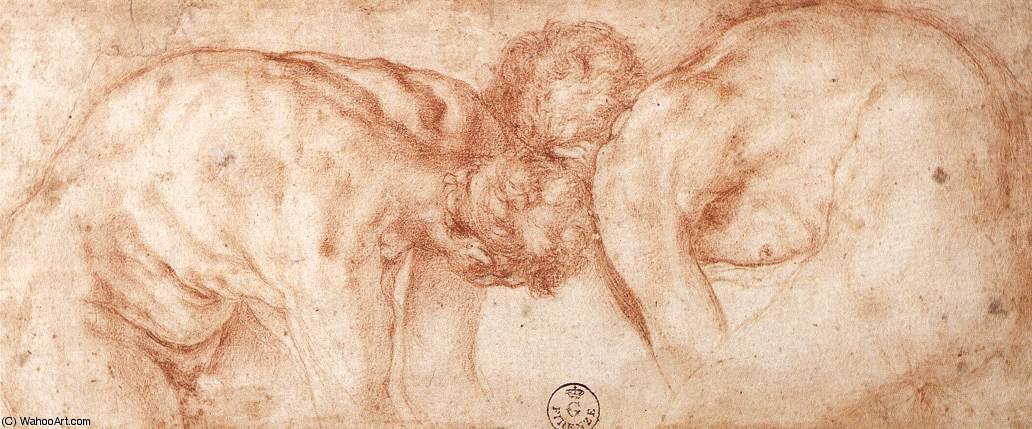 Wikioo.org – L'Enciclopedia delle Belle Arti - Pittura, Opere di Jacopo Carucci (Pontormo) - due nudi rispetto
