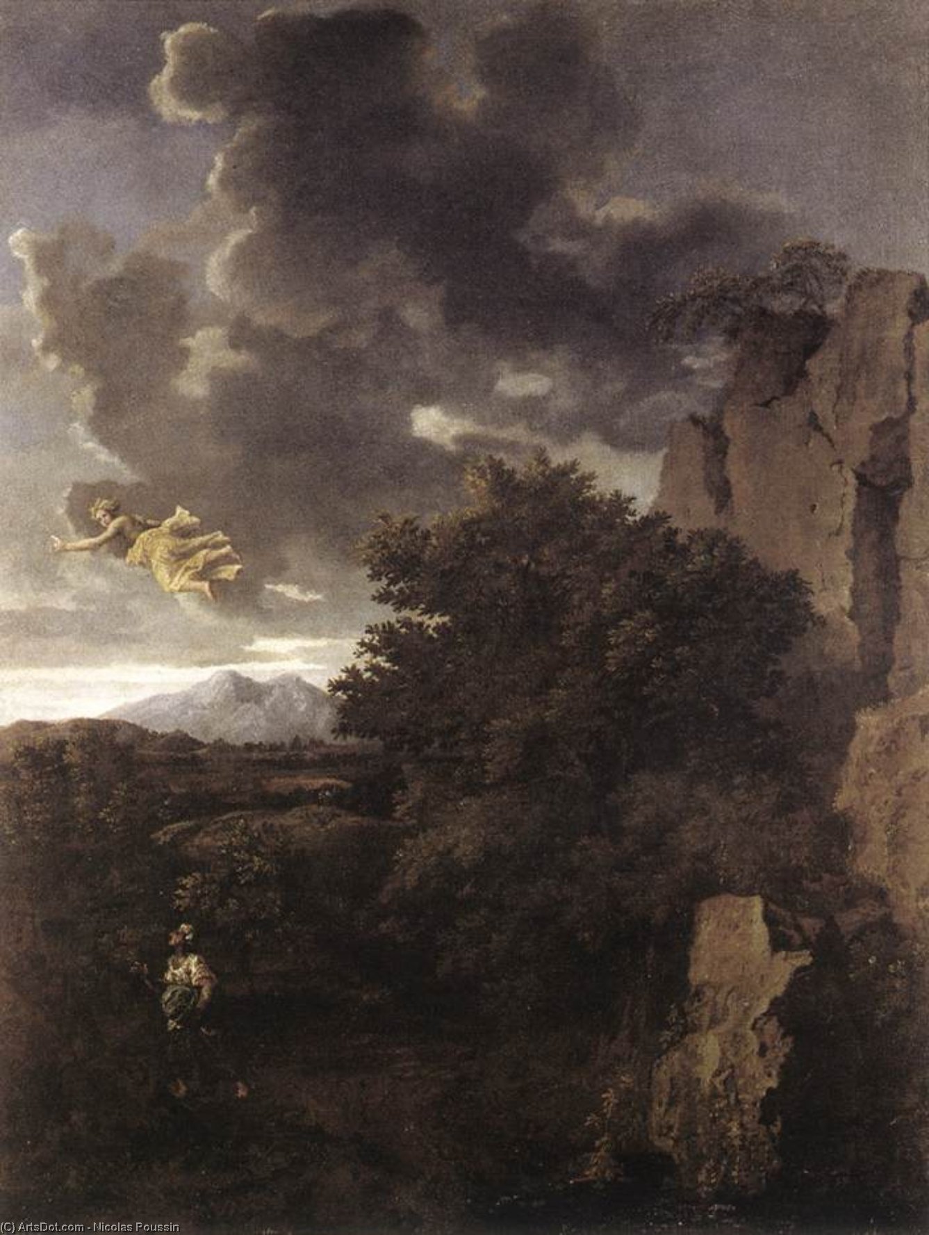 WikiOO.org - אנציקלופדיה לאמנויות יפות - ציור, יצירות אמנות Nicolas Poussin - Hagar and the Angel