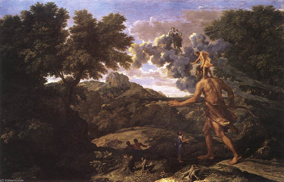 WikiOO.org - Encyclopedia of Fine Arts - Maľba, Artwork Nicolas Poussin - Landscape with Diana and Orion