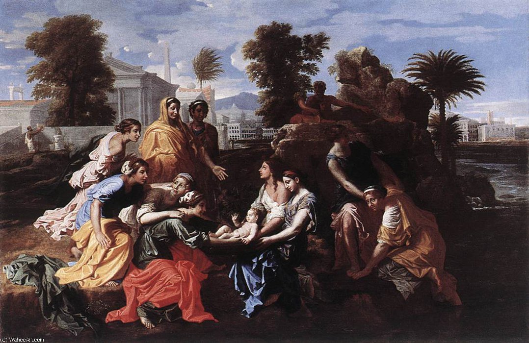 WikiOO.org – 美術百科全書 - 繪畫，作品 Nicolas Poussin - 这一发现 的  摩西