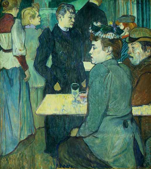 WikiOO.org - Encyclopedia of Fine Arts - Malba, Artwork Henri De Toulouse Lautrec - A corner in a dance hall