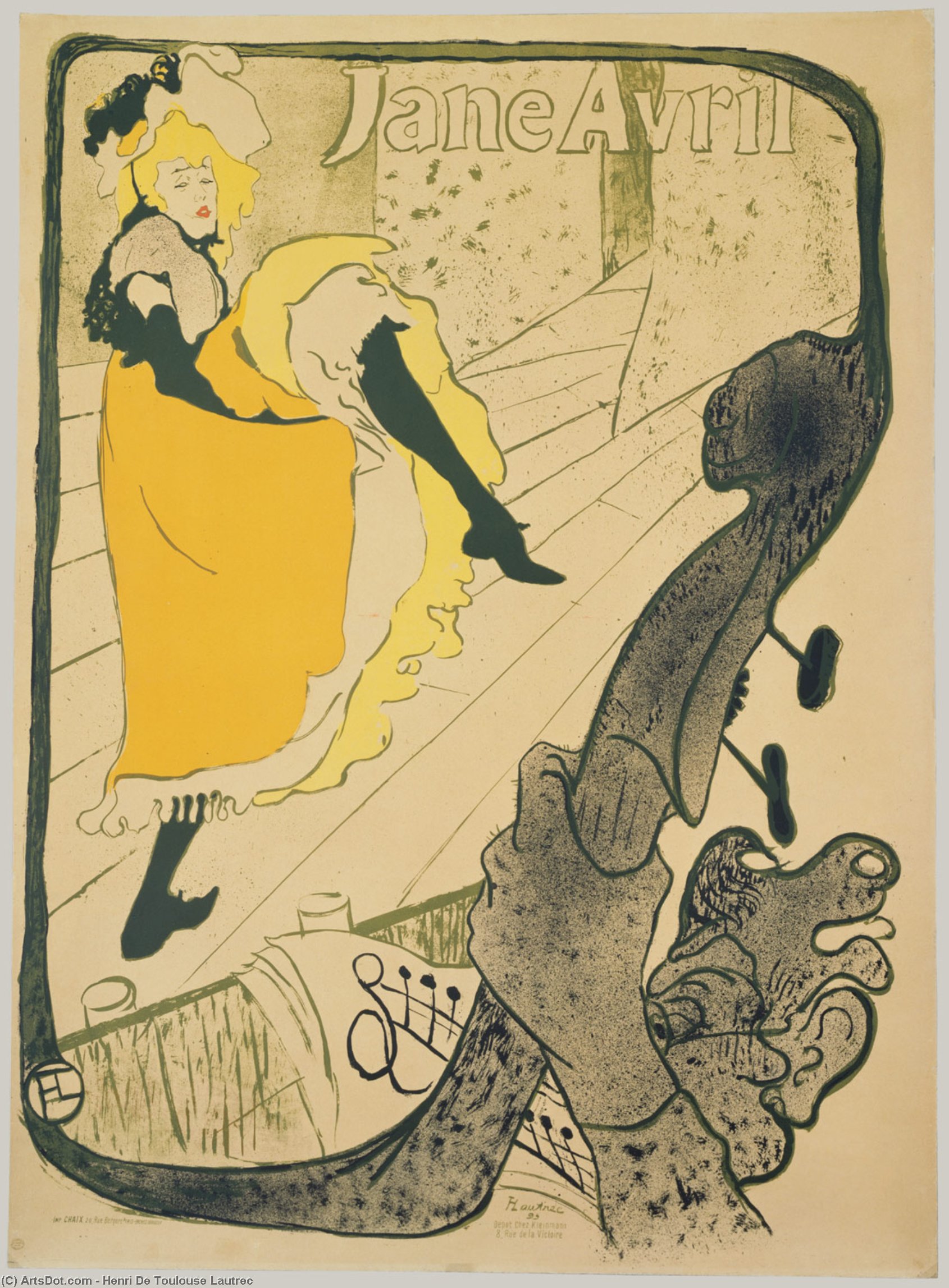 WikiOO.org - Enciklopedija likovnih umjetnosti - Slikarstvo, umjetnička djela Henri De Toulouse Lautrec - Jane Avril au Jardin de Paris
