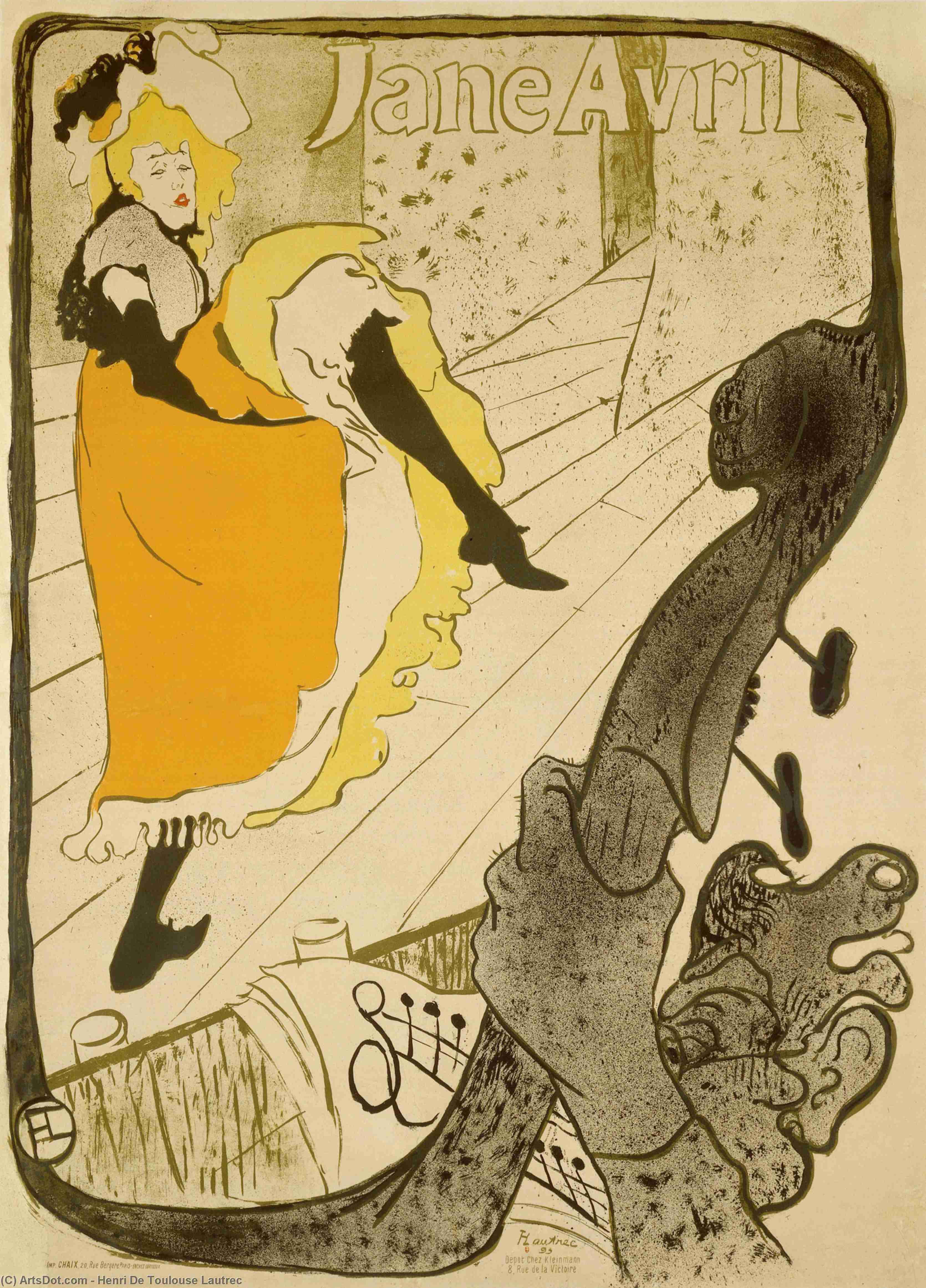 WikiOO.org - Encyclopedia of Fine Arts - Malba, Artwork Henri De Toulouse Lautrec - Jane Avril au Jardin de Paris