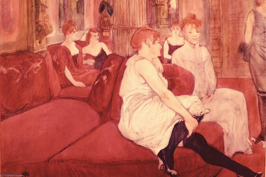 Wikioo.org - The Encyclopedia of Fine Arts - Painting, Artwork by Henri De Toulouse Lautrec - in The Salon in the Rue des Moulins (11)
