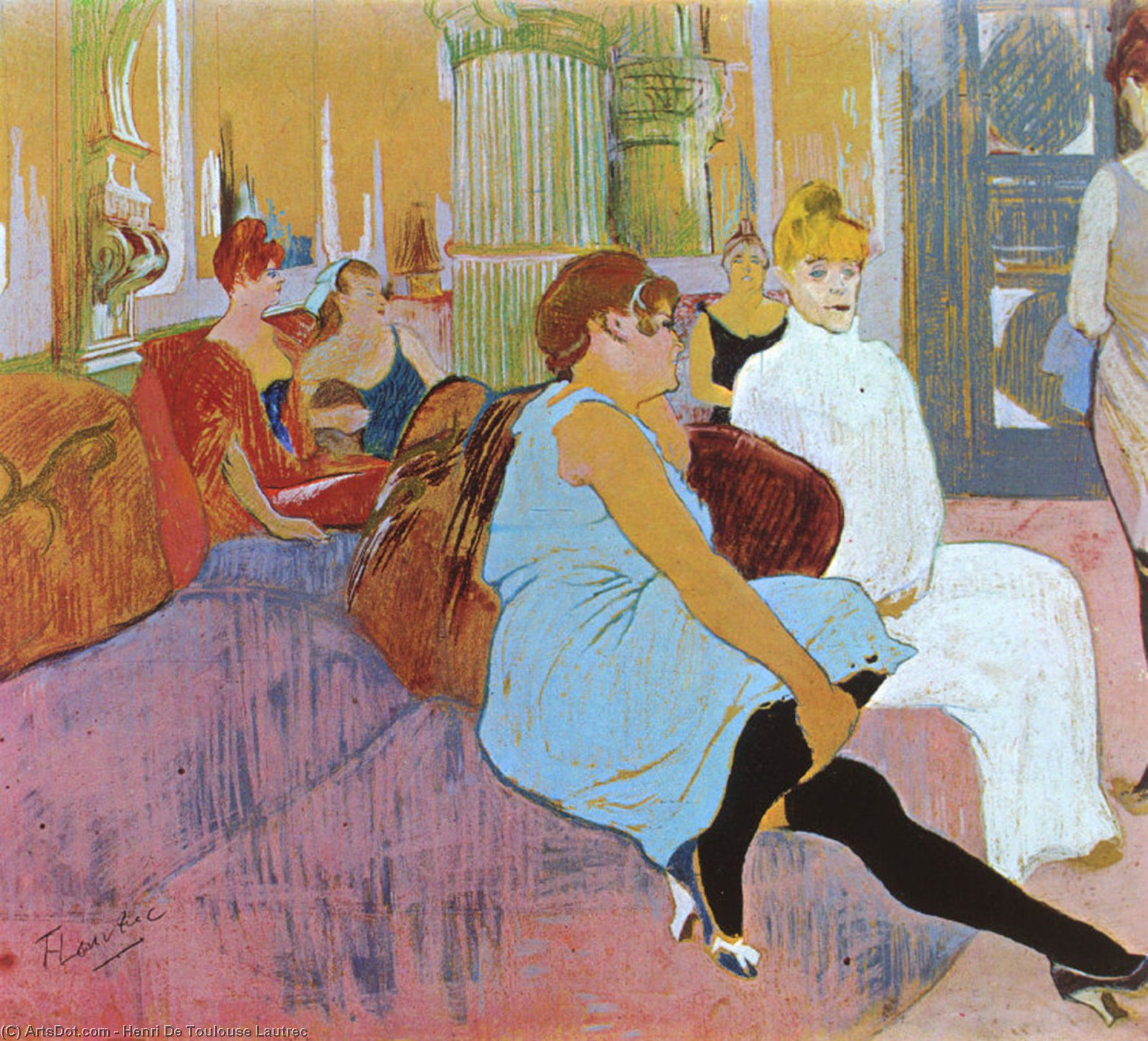 Wikioo.org - The Encyclopedia of Fine Arts - Painting, Artwork by Henri De Toulouse Lautrec - in The Salon in the Rue des Moulins (9)