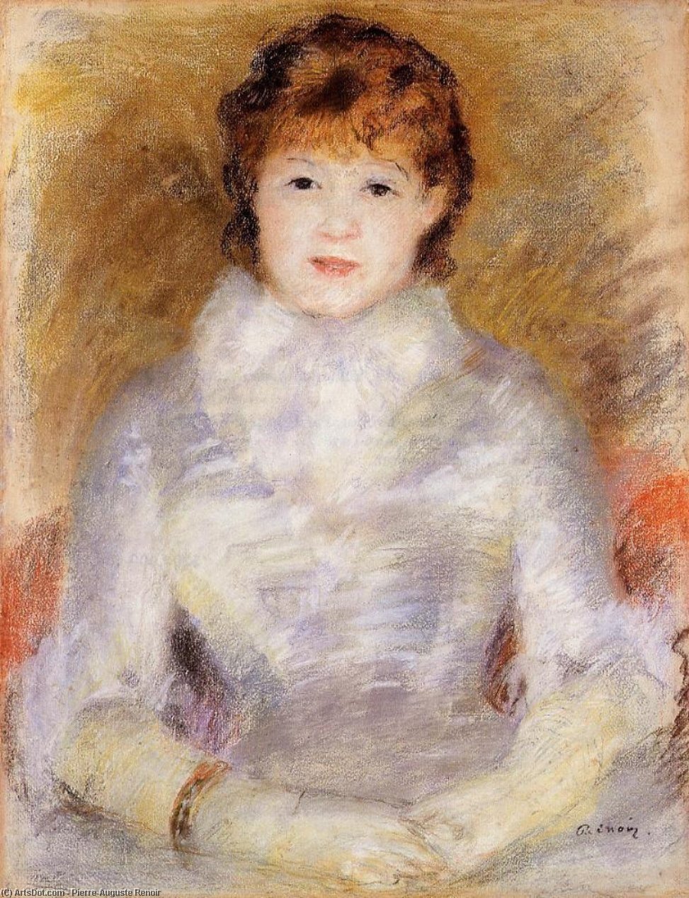 Wikioo.org - The Encyclopedia of Fine Arts - Painting, Artwork by Pierre-Auguste Renoir - Portrait of a Young Woman (Ellen Andree)