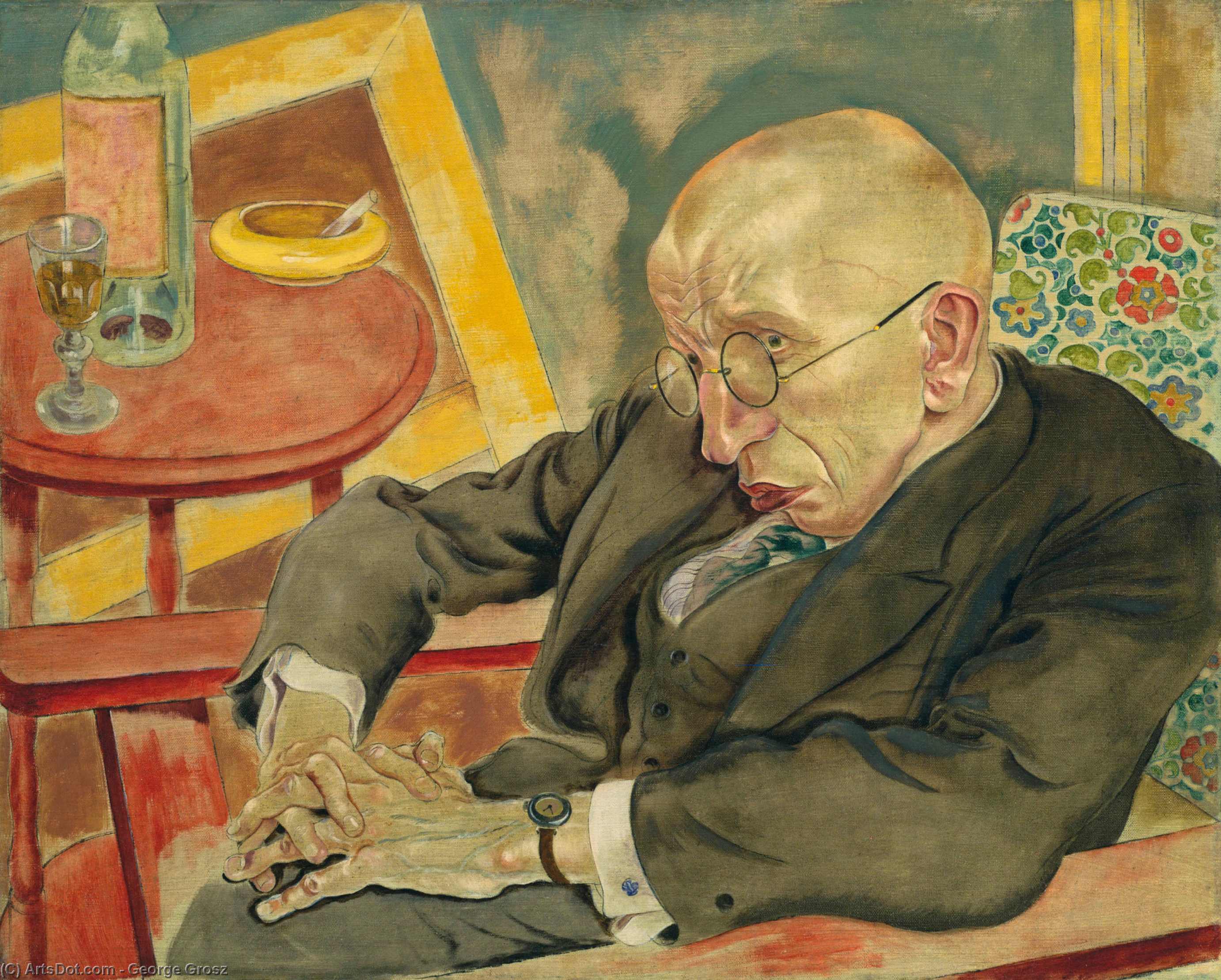 WikiOO.org - Encyclopedia of Fine Arts - Lukisan, Artwork George Grosz - The Poet Max Herrmann-Neisse
