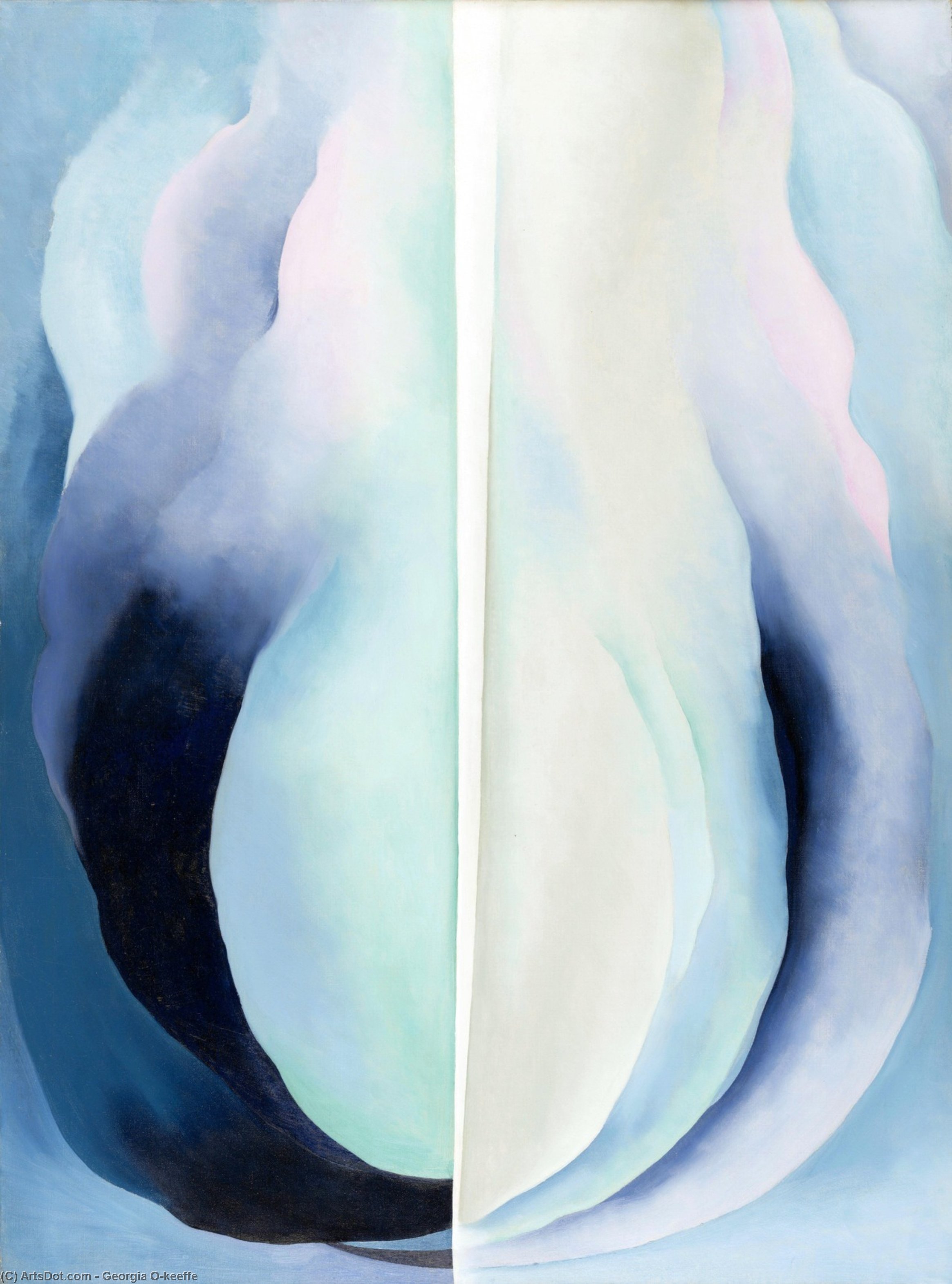 Wikoo.org - موسوعة الفنون الجميلة - اللوحة، العمل الفني Georgia Totto O'keeffe - Abstraction blue