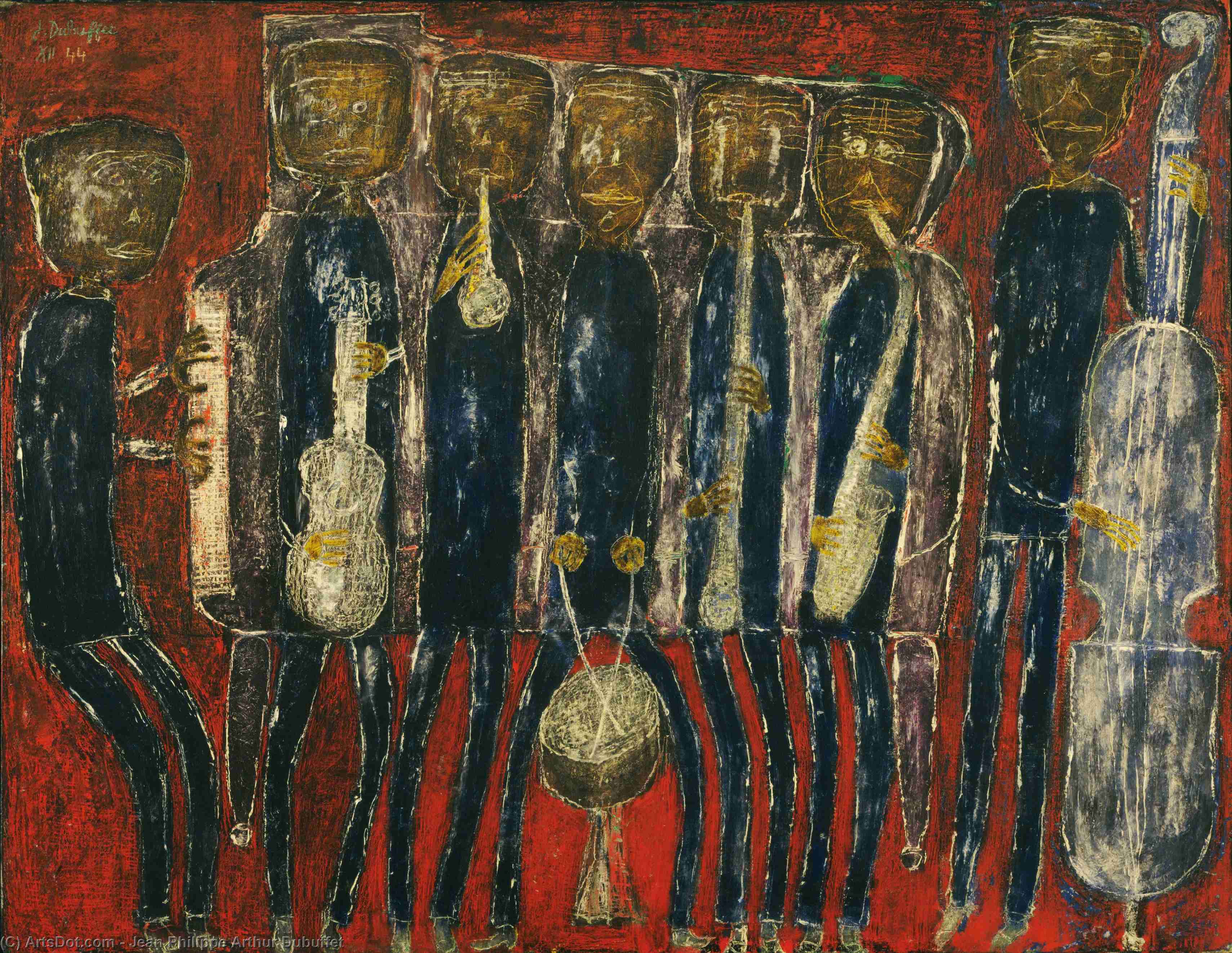 Wikioo.org - The Encyclopedia of Fine Arts - Painting, Artwork by Jean Philippe Arthur Dubuffet - Grand jazz band