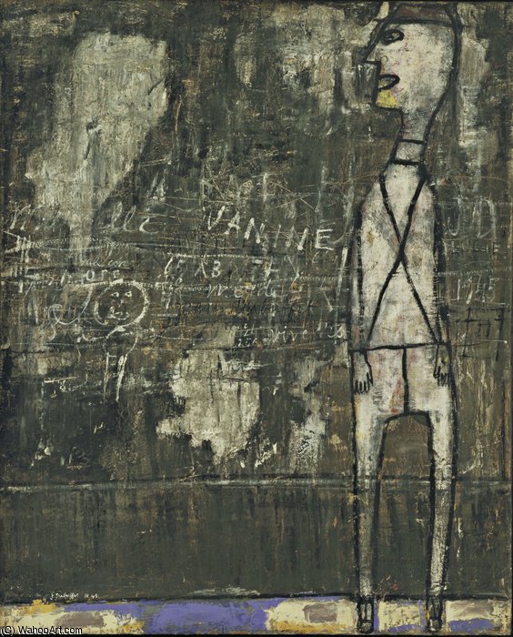 Wikioo.org – L'Enciclopedia delle Belle Arti - Pittura, Opere di Jean Philippe Arthur Dubuffet - Parete con scritte