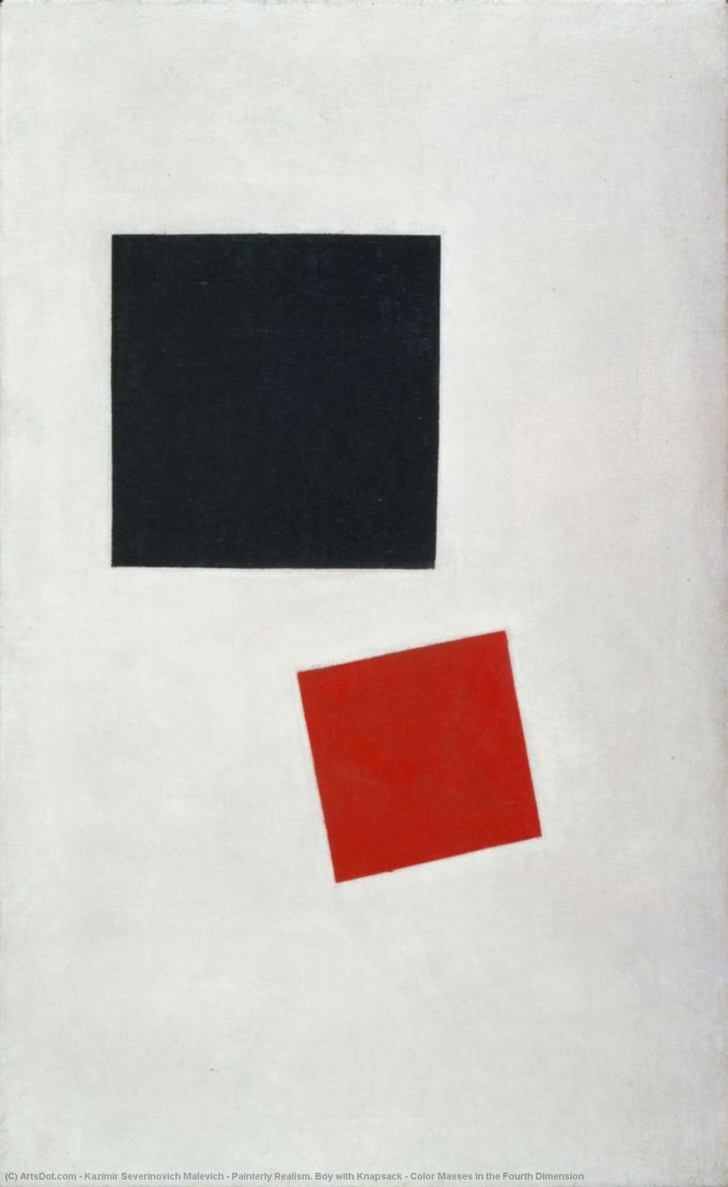 WikiOO.org - Encyclopedia of Fine Arts - Lukisan, Artwork Kazimir Severinovich Malevich - Painterly Realism. Boy with Knapsack - Color Masses in the Fourth Dimension