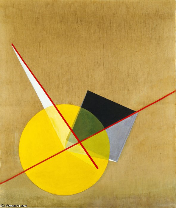 Wikioo.org - The Encyclopedia of Fine Arts - Painting, Artwork by Laszlo Moholy Nagy - Yellow circle