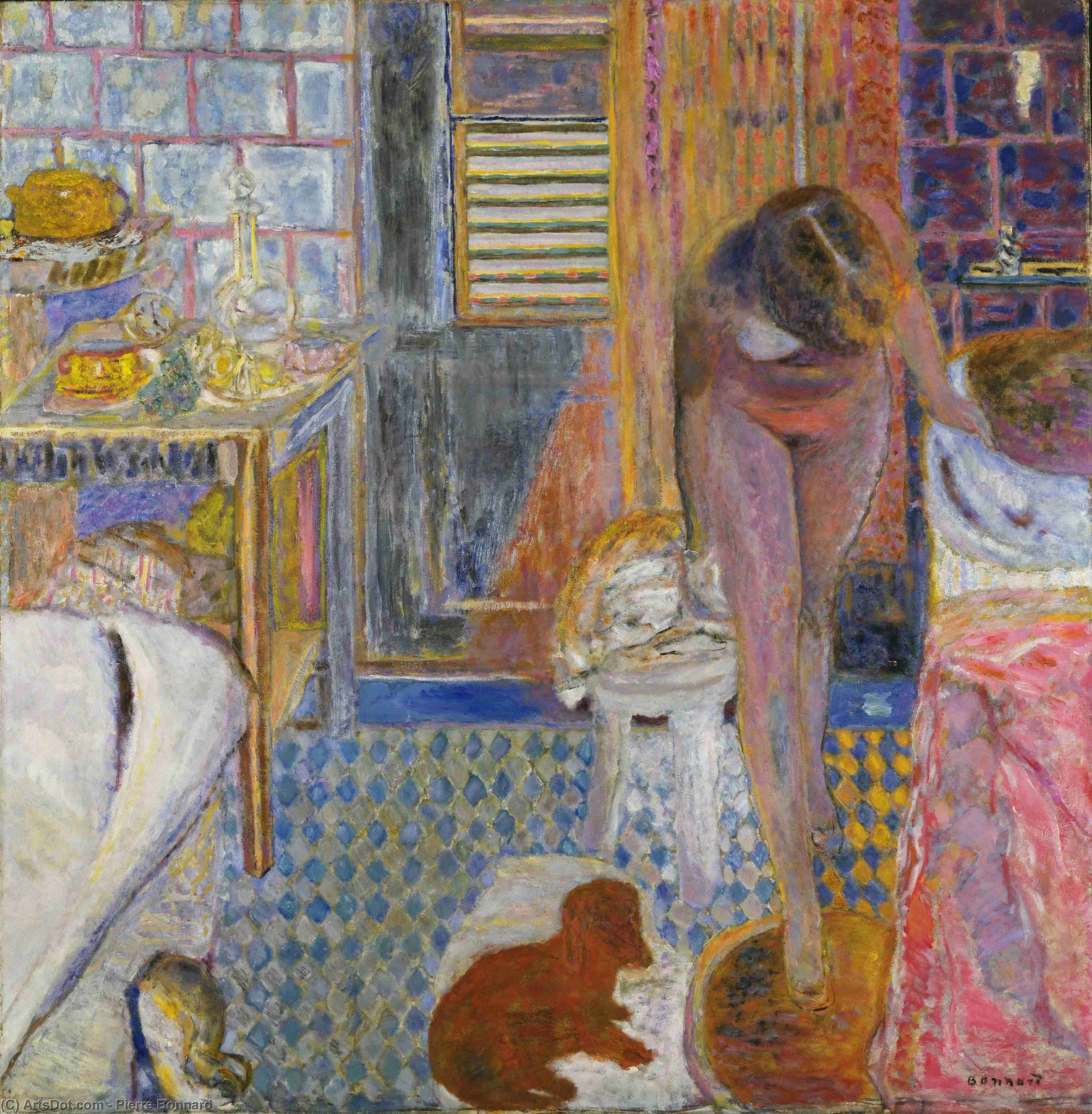 Wikioo.org - The Encyclopedia of Fine Arts - Painting, Artwork by Pierre Bonnard - The bathroom
