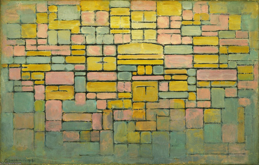 Wikioo.org – L'Enciclopedia delle Belle Arti - Pittura, Opere di Piet Mondrian - Quadro no . 2 Composizione nº . V