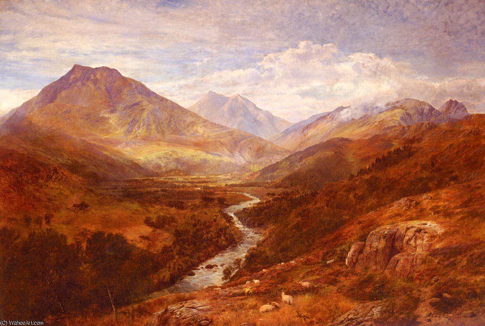 Wikioo.org - The Encyclopedia of Fine Arts - Painting, Artwork by George Vicat Cole - A welsh landscape