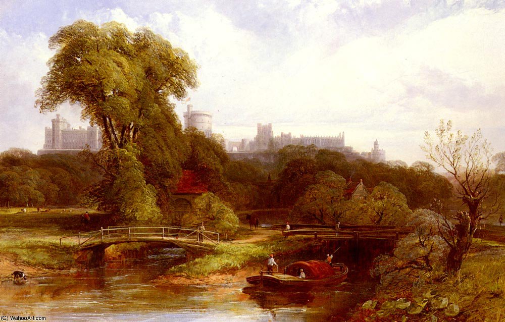 Wikioo.org - The Encyclopedia of Fine Arts - Painting, Artwork by Thomas Creswick - A view of windsor castle