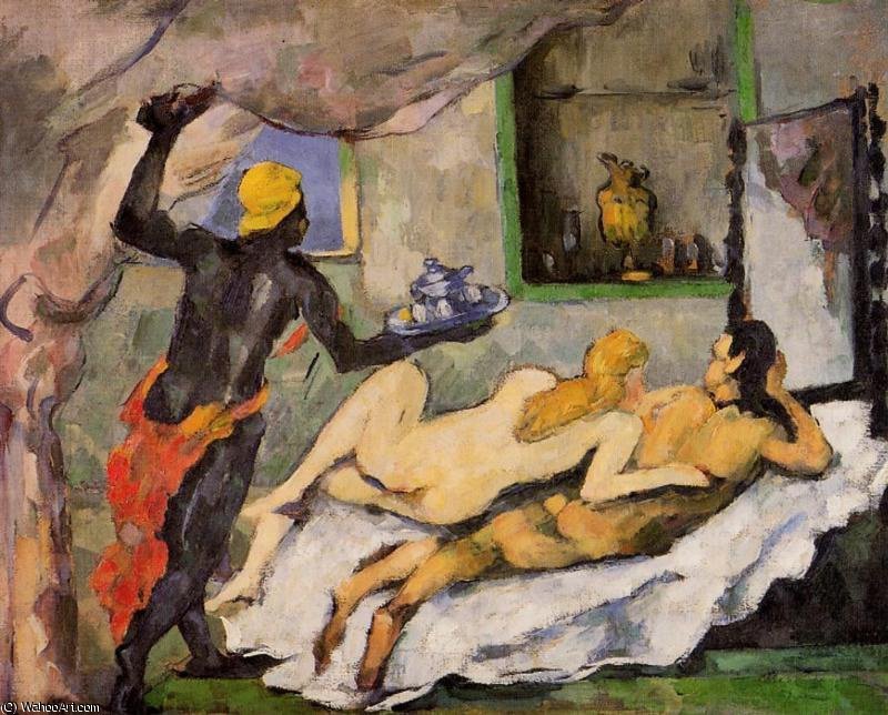 WikiOO.org - Encyclopedia of Fine Arts - Lukisan, Artwork Paul Cezanne - Afternoon on Naples with a Black Servant