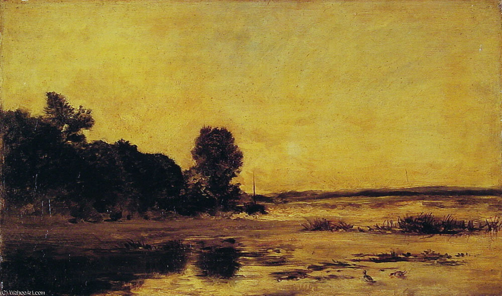 Wikioo.org - สารานุกรมวิจิตรศิลป์ - จิตรกรรม Charles François Daubigny - By the Sea